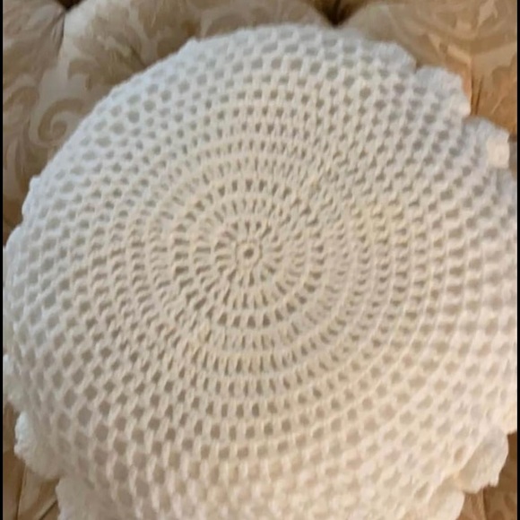 Adorable boho crochet throw pillow - Picture 2 of 3